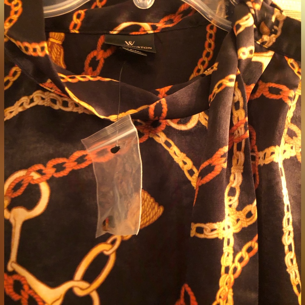 NWT Chain Print Women's Blouse XL - Picture 4 of 6